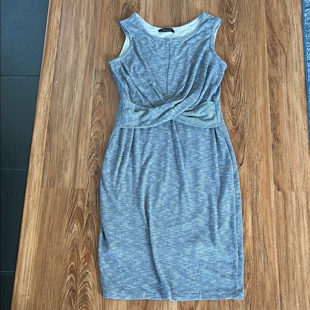 Gray Sleeveless Sheath Midi Dress for Work